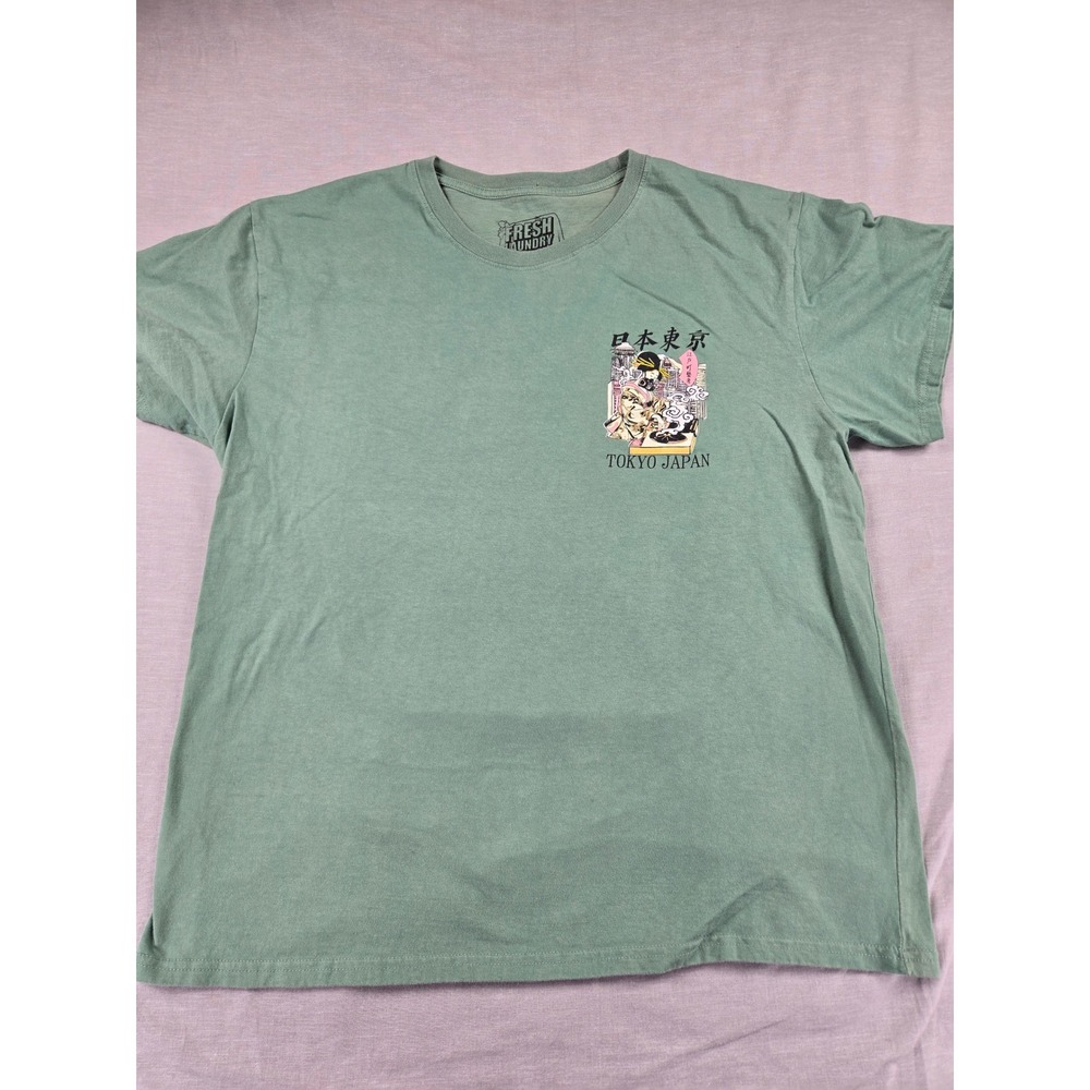 Fresh Laundry Tokyo Japan DJ Geisha Graphic Tee Sage Green Mens Large